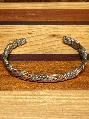 Hand Made Copper and silver Twisted Metal Cuff Bracelet